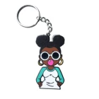Cartoon girl custom made personalized cheap enamel keychains for souvenir