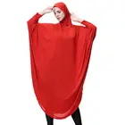 2019 latest design cheap Arabic islamic ladies red long sleeve ethnic muslim abaya with hijab