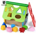 2019 Classic Accessoire Stacking Toy Clock Cognitive Matching Blocks Wooden Shape Sorter House Building Blocks For Kids
