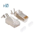 Best Price High Quantity External Cat6A Cat7 FTP Shielded 8P8C Rj45 Connector Module plug 1.3mm Aperture Gold Plated 50u