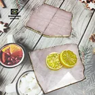Polished Party Large Polished Natural Rose Quartz Gold Party Decorations Tray And Coaster