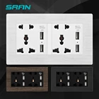 Socket Universal Usb Socket Aluminium Alloy Multiple Universal Wall Electric Socket With USB Port