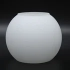 High quality round milk white circular double opening ceiling glass lamp shade for indoor pendant