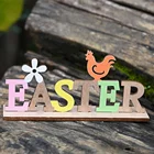Easter Decoration Easter OurWarm Colorful Easter Craft Hello Spring Tabletop Home Wooden Ornaments Easter Decoration
