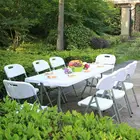 Wholesale Cheap Iron Hotel Restaurant Table 4ft Retangular Plastic Folding Dining Tables Set