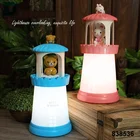 Plastic Lamp Desk Lamp Wholesalers Unique Design Electric Plastic Cartoon Desk Lighthouse Kids Table Lamp