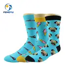 blue happy cartoon designer dog icecream shoes socks for men