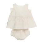 H90060/baby set 100% cotton plain clothes organic cotton newborn baby kids bowknot clothing sets