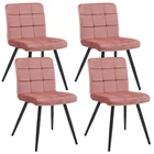 Modern design home furniture velvet fabric dining chairs cheap black metal legs dining chair