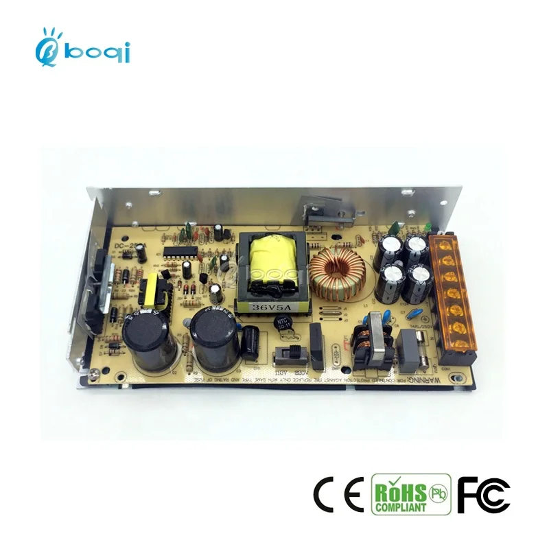boqi CE FCC Certified 36v 5a 180w power supply for CCTV, LED Strip, LCD Screen
