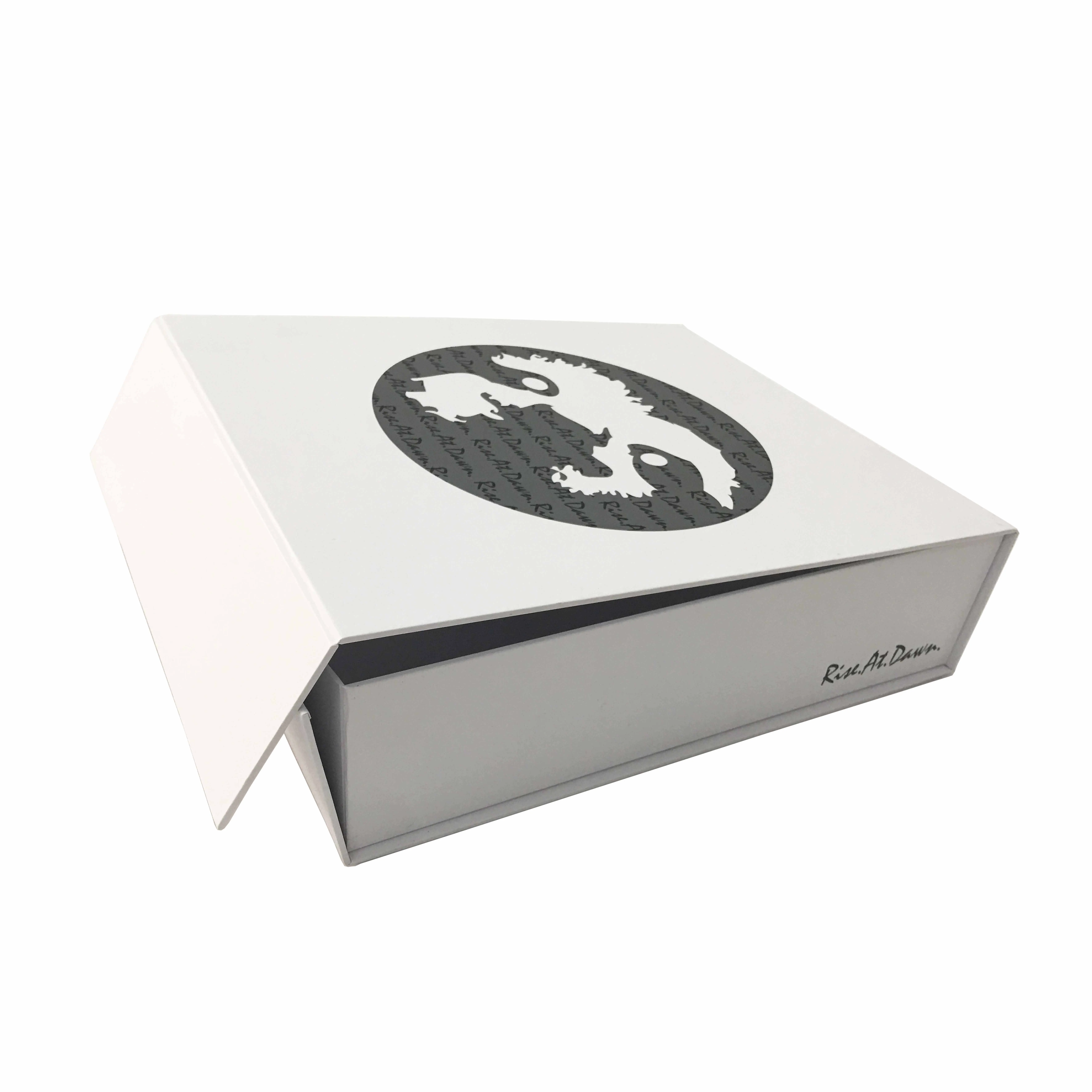 custom magnet folding paper flat pack box luxury magnetic gift