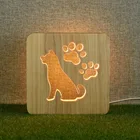 Heart Shape LED Bedroom Light 3D Wood Carved Lamp Heat Shape Wood Craft 3D Light For Bar Used