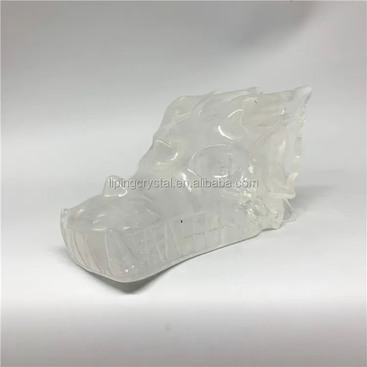 natural crystal engraving dragon skulls for home