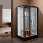 China black aluminum steam luxury hydro massage tempered glass shower room shower cabin in bathroom with seat