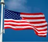 Durable 3ft x 5ft US Super Tough nylon flag with wooden pole and adjustable aluminum bracket kits For USA Independence Day