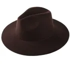 Wholesale Autumn Winter New Felt Brimmed Jazz Cap Panama Vintage Fedora Wool Wide Hat