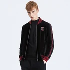 Men side stripe jacket sweatshirt stripe casual cotton zipper nylon windbreak jackets with side stripe