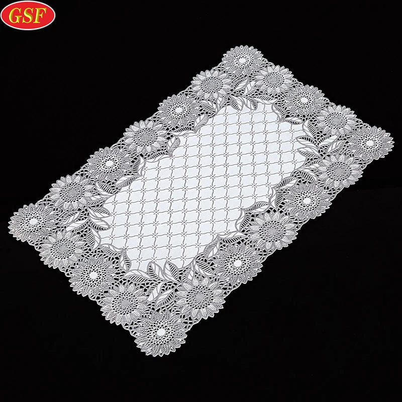 New design high grade silver dining plastic placemats printing