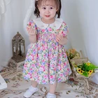 Summer Clothing Embroidery Smocked Floral Children Dresses