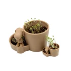 Wooden Flower Pot Wood Pot 2020 Home Decor Mini Wooden Flower Pot 3d Wooden Vase Factory