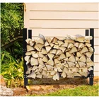 Log Holder Fireplace Metal Log Rack Metal Black Firewood Rack Log Holder Indoor Outdoor For Fireplace Organizer
