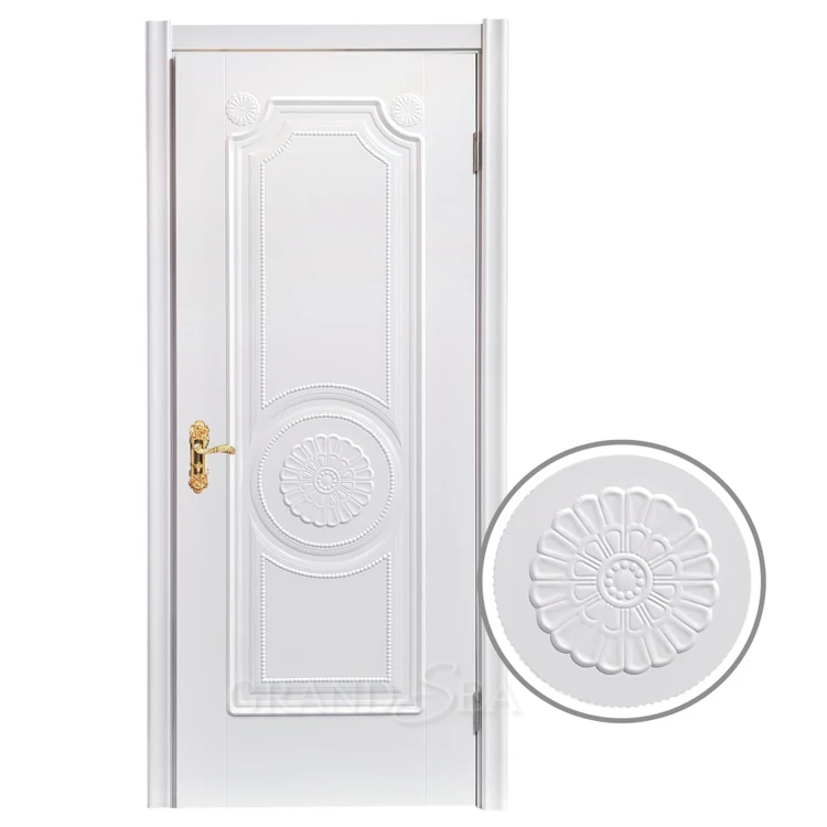 South Africa Latest Design white color solid wood teak ply wood door designs drawing for villa