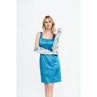 2019 new design shoulder straps sky blue color women wear polyester dress