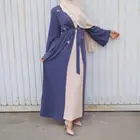 New Design Islamic clothing hand-sewn rhinestone cardigan Muslim diamond abaya dresses