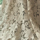 Factory Price Vintage Lace Fabric Beige Cotton Guipure Fabric with Floral