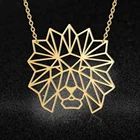 100% Stainless Steel Wild Animal Hollow Lion Head King Necklace Wholesale Female Unique Fashion Jewelry Necklaces For Women