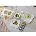 guangzhou factory wholesale elegant catering plates set hotel Ceramic bone china restaurant square dinnerware