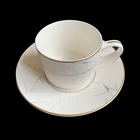 Good Quality Bone China Porcelain White Ceramic Tea Coffee Cup and Saucer Set