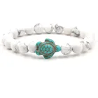 Beads Bracelet Hand Making Elastic Ready To Ship Natural Stone Sea Turtle 8mm Round Beads Bracelet