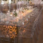 center table glass top banquet table for wedding hall glass top