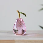 44*85mm Crystal Pear Shape Pink Color With For Figurine Ornaments Glass Crafts Office Desktop Decor