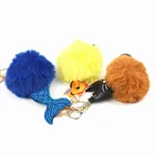 Pom Pom Key Chain Maker Custom Metal Key Ring Plush Keychains for Sale