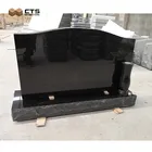 Flat Indian Black Granite Headstone For Graves