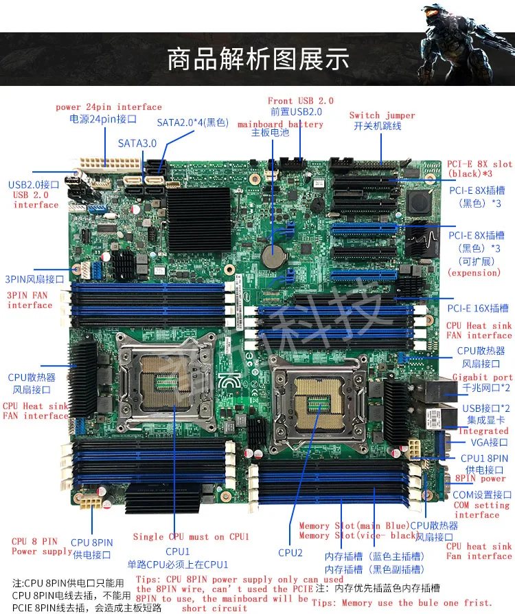 original server mainboard for intel s2600cp motherboard lga 2011