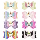 Wholesale and retail party unicorn glitter girls fashion hair bows
