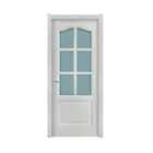 Europe Type Waterproof Swing Open Style PVC Bathroom Door with Frosted Glass