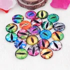 Eye pattern round lucent glass cabochon in various sizes and designs eye series
