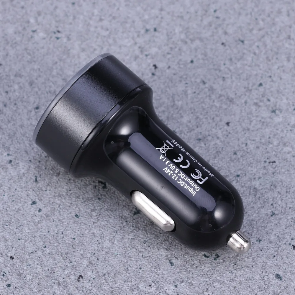 Mini USB Phone charger QC 3.0 USB Charger Fast Charge Dual Car Charger For Samsung S8 S9 S10