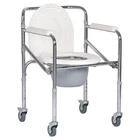Top Selling Hospital Plastic Folding Toilet Commode Chair Wheelchair With ISO 13485 Approved