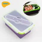 Silicone Microwaveable Disposable Food Container Leak Proof Silicone Bento Lunch Box Waterproof Lunch Boxes
