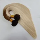 Wholesale unprocessed 10a raw cuticle aligned virgin hair extensions full ombre blonde human hair weave weft