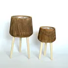 Durable Plants Pot Durable Wholesale Place Green Plants Paulownia Wood Washed Paulownia Desktop Wooden Pot