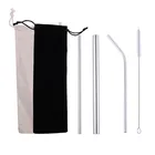 Outdoor Hot Selling Eco Friendly Reusable Metal Stainless Steel Drinking Straw Set With Customized Logo