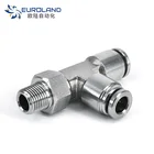 stainless steel threaded tee connector 3 way pipe fitting ,male Tube Joints