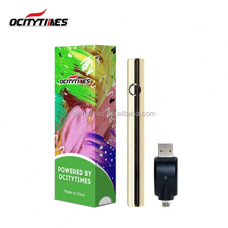Custom box pack Ocitytimes new 510 thread cbd oil cartridge vape big power preheat S18-usb battery