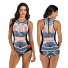 swim wear women swimsuit sexy geometric Print Floral one piece swimwear &Beachwear